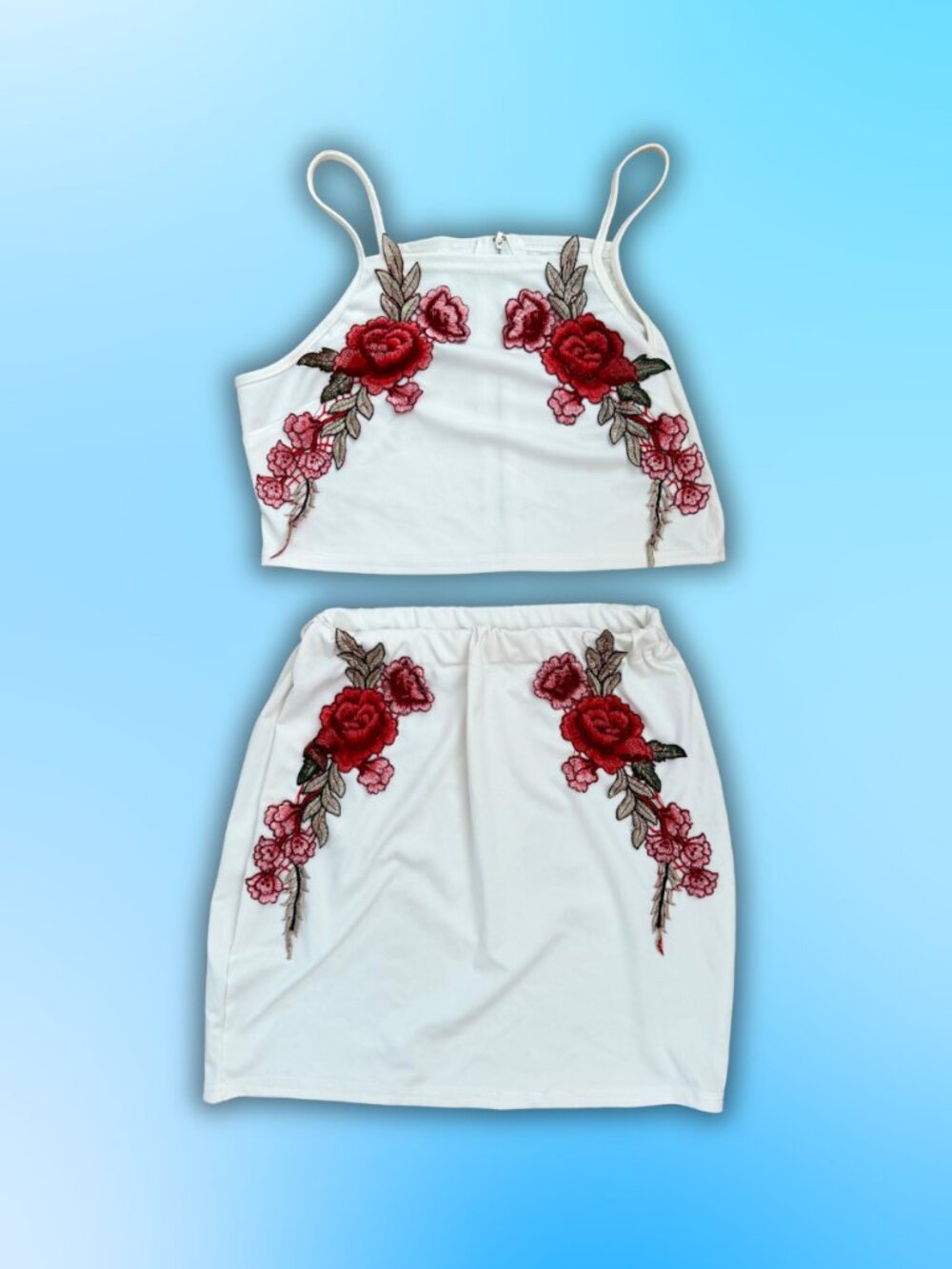 Floral Rose Skirt Set